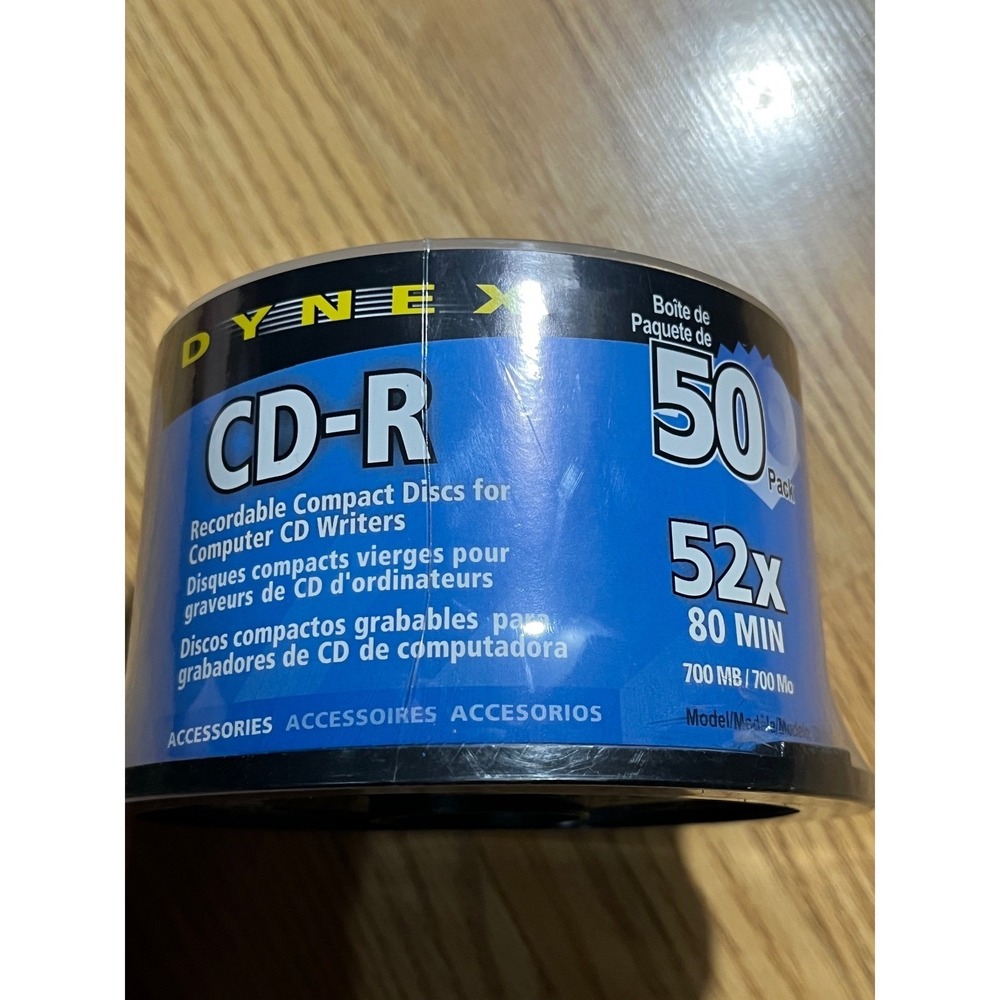 Dynex CD-R 50 Pack 52x 80 Min 700MB Blank Recordable Media Spindle DX-CR50S